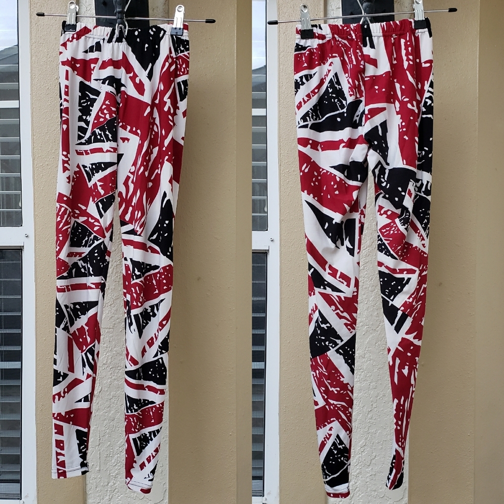 Pickyboo Brand Red, Black, & White Leggings S/M